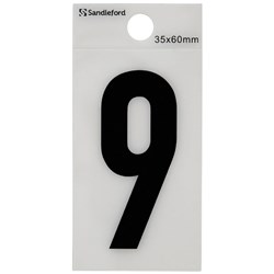 SANDLEFORD SELF ADHESIVE NUMBER H60mm - No.9